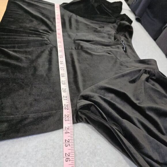 Pomander Place Tuckernuck Top Womens L Black Velvet Vneck Finley Flutter Sleeve - Picture 4 of 10